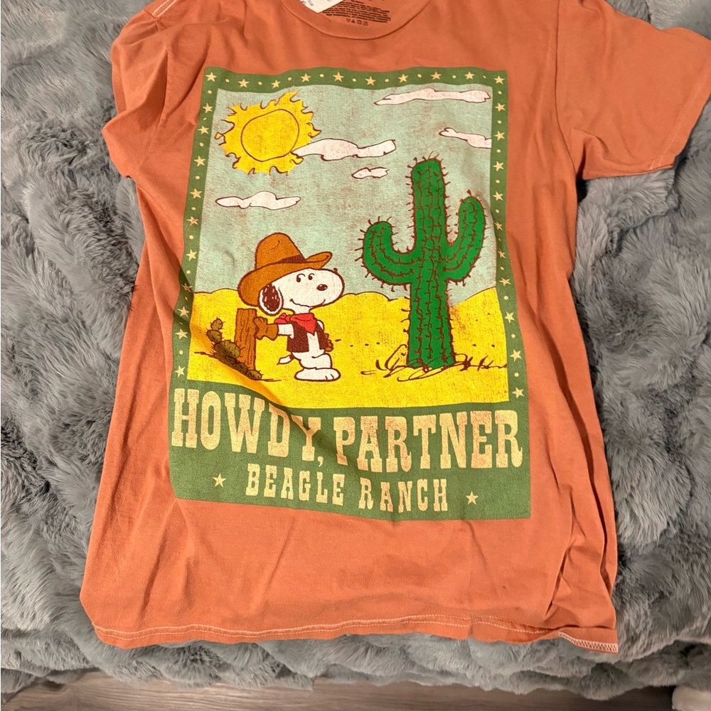 Peanuts Orange Howdy Partner T-Shirt